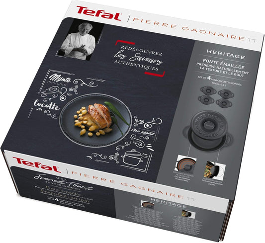 TEFAL PIERRE GAGNAIRE HERITAGE Set 4 mini cocottes fonte E223S404