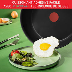 Tefal Duetto On G766S334 - Set 3 Poêles Inox 20/24/28 cm Antiadhésives Induction