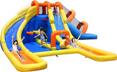 Happy Hop Mini Water Park 9045 - Château Gonflable Aquatique avec Toboggan et Souffleur Inclus