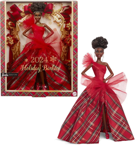 Barbie Joyeux Noël brune en robe signature – HRM62