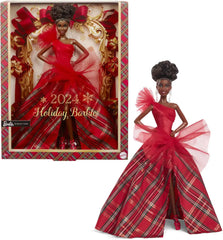 Barbie Joyeux Noël brune en robe signature – HRM62