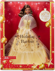 Barbie Signature Joyeux Noël 2023 HJX05 - 35e Anniversaire Robe Dorée