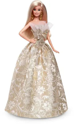 Barbie Joyeux Noël 2025 Blonde – Poupée de collection avec robe de fête