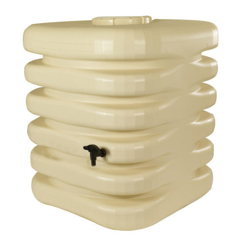 Belli Cubique 1000L - Récupérateur d'Eau de Pluie Beige avec Robinet et Kit Chéneau