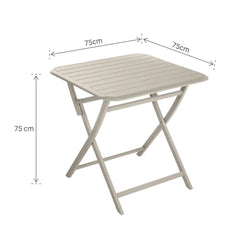 Table de jardin carrée Idaho Naterial en aluminium, 2 personnes
