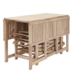 Salon de jardin Solis et 4 chaises compact Naterial Acacia marron 4 personnes