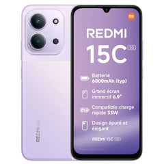 Xiaomi Redmi 15C 5G 256 Go Violet - Smartphone 6,9" 120 Hz Batterie 6000 mAh