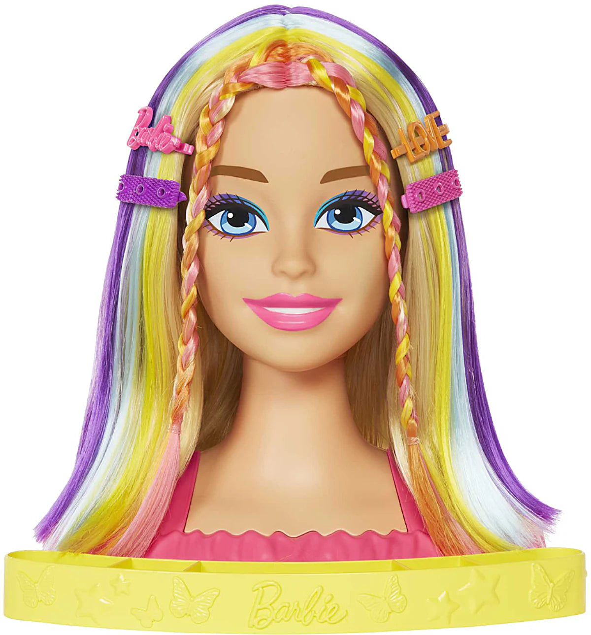 Barbie Totally Hair HMD78 - Tête à Coiffer Deluxe Blonde Arc-en-Ciel avec 22 Accessoires