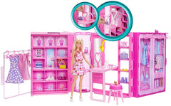 Barbie Dream Closet HXD58 - Dressing avec Poupée et Plus de 25 Vêtements et Accessoires