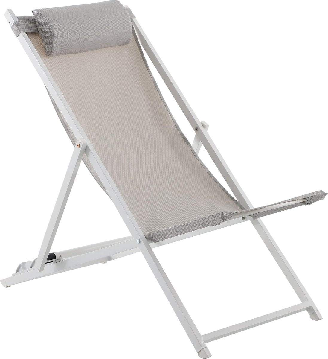 Transat extérieur pliable en aluminium blanc