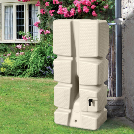 EDA Récup'Eco 310L 010964BE - Récupérateur d'Eau de Pluie Beige avec Kit Collecteur