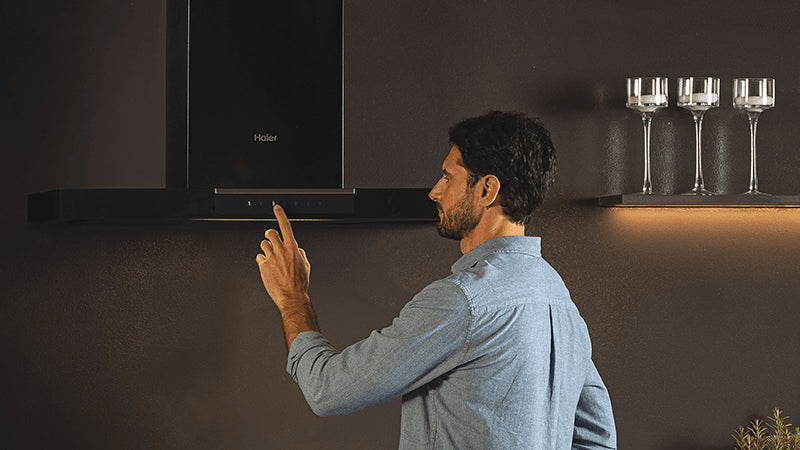 Hotte Haier (Wi-Fi + BLUETOOTH®) HATS9DS6BPLWI – 90 cm, Inox, Aspiration puissante