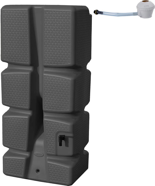 EDA Récup'Eco 310L - Récupérateur d'Eau de Pluie Anthracite avec Kit Collecteur 60 x 40 x 138 cm