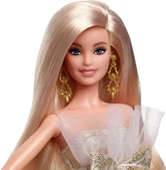 Barbie Joyeux Noël 2025 Blonde – Poupée de collection avec robe de fête