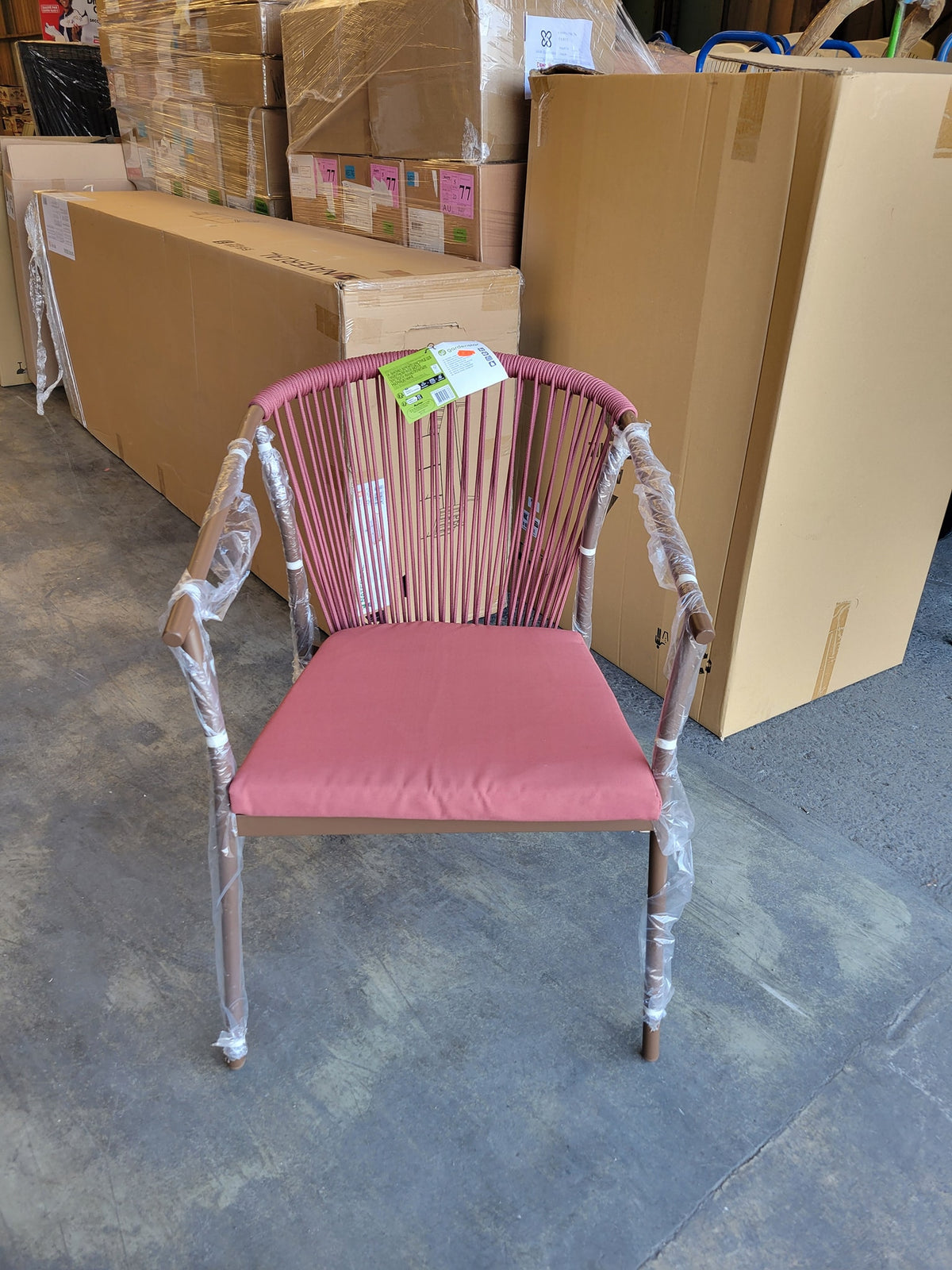 Fauteuil de jardin bordeau tissé