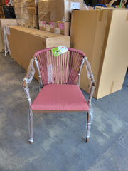 Fauteuil de jardin bordeau tissé