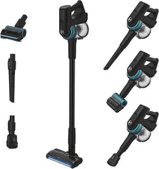 Hoover HF410P Aspirateur Balai sans Fil, Puissant 42AW, Ultra-Maniable à 360°, Tous Types de sols, Brosse Anti-Twist avec éclairage LED, Mini Turbobrosse LED Spécial Animaux, Noir Vert Bleu Océan