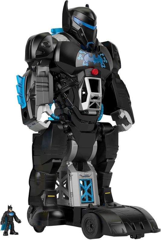 Fisher-Price Imaginext Coffret BatBot Bat-Tech DC Super Friends, robot Batman transformable 2-en-1 et coffret avec sons et lumières
