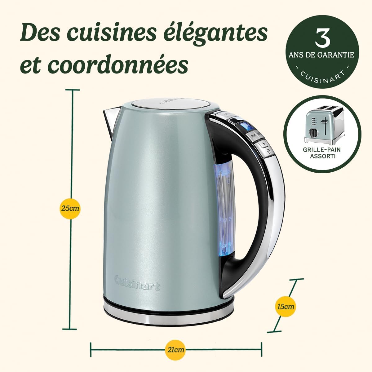 Cuisinart Bouilloire réglable pistache 2750W  CPK17GE