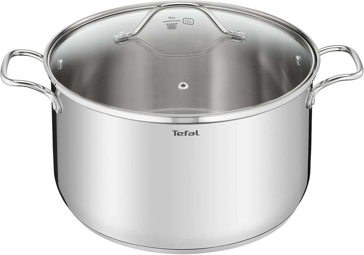 Tefal Intuition XL B8646904 - Grande Marmite Inox 30 cm 10 L avec Couvercle en Verre