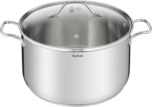 Tefal Intuition XL B8646904 - Grande Marmite Inox 30 cm 10 L avec Couvercle en Verre
