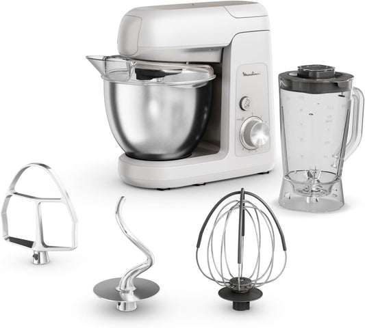 Moulinex Bake Partner, Kitchen Machine, puissant pétrisseur planétaire de 1100 W, performance durable, kit d'accessoires BakeGood, QA521B25