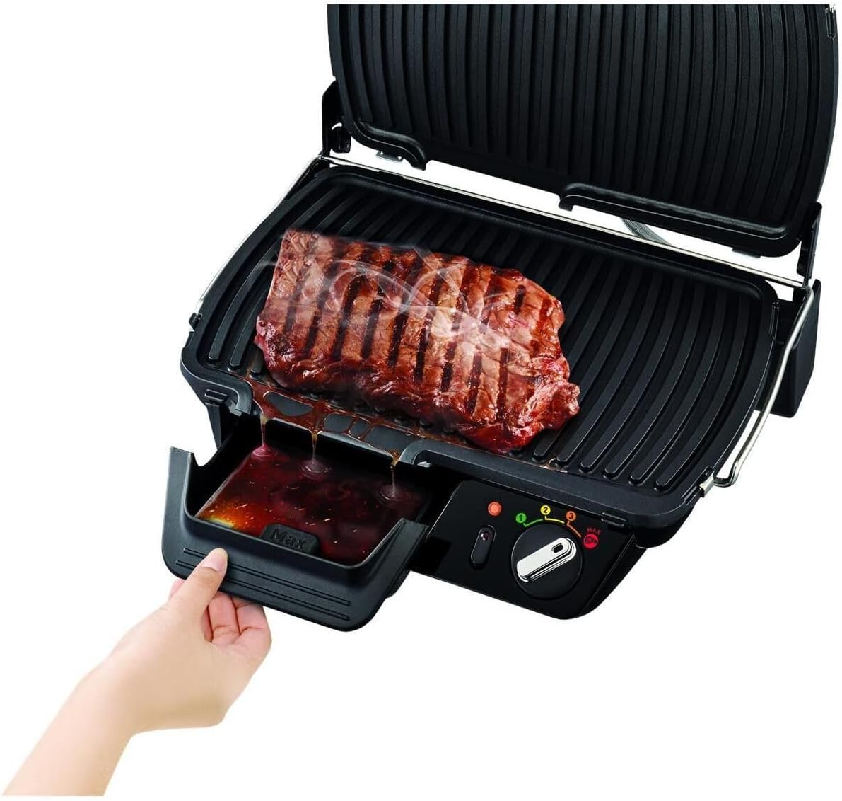 Tefal SuperGrill XL GC461B - Grill Électrique 2400W Noir Métallique