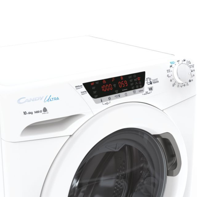 Lave-linge séchant Candy HCUW4106TWME/1-S – 10/6 kg, 1400 tr/min, NFC