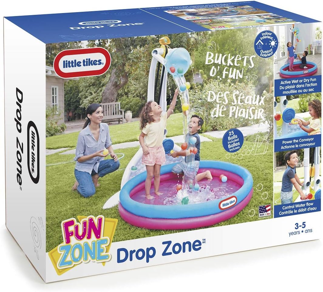 Piscine avec 25 balles incluses Drop Zone – Jeu d’eau et d’adresse pour enfants