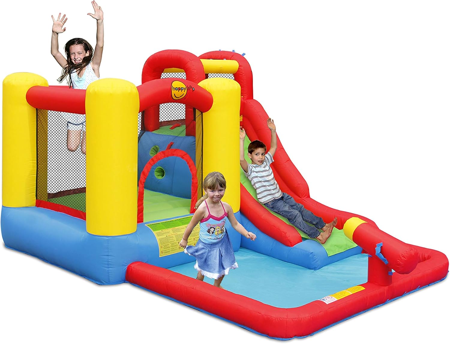 Happy Hop Jump & Splash 9271N - Château Gonflable avec Toboggan et Canon à Eau