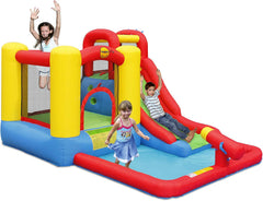Happy Hop Jump & Splash 9271N - Château Gonflable avec Toboggan et Canon à Eau