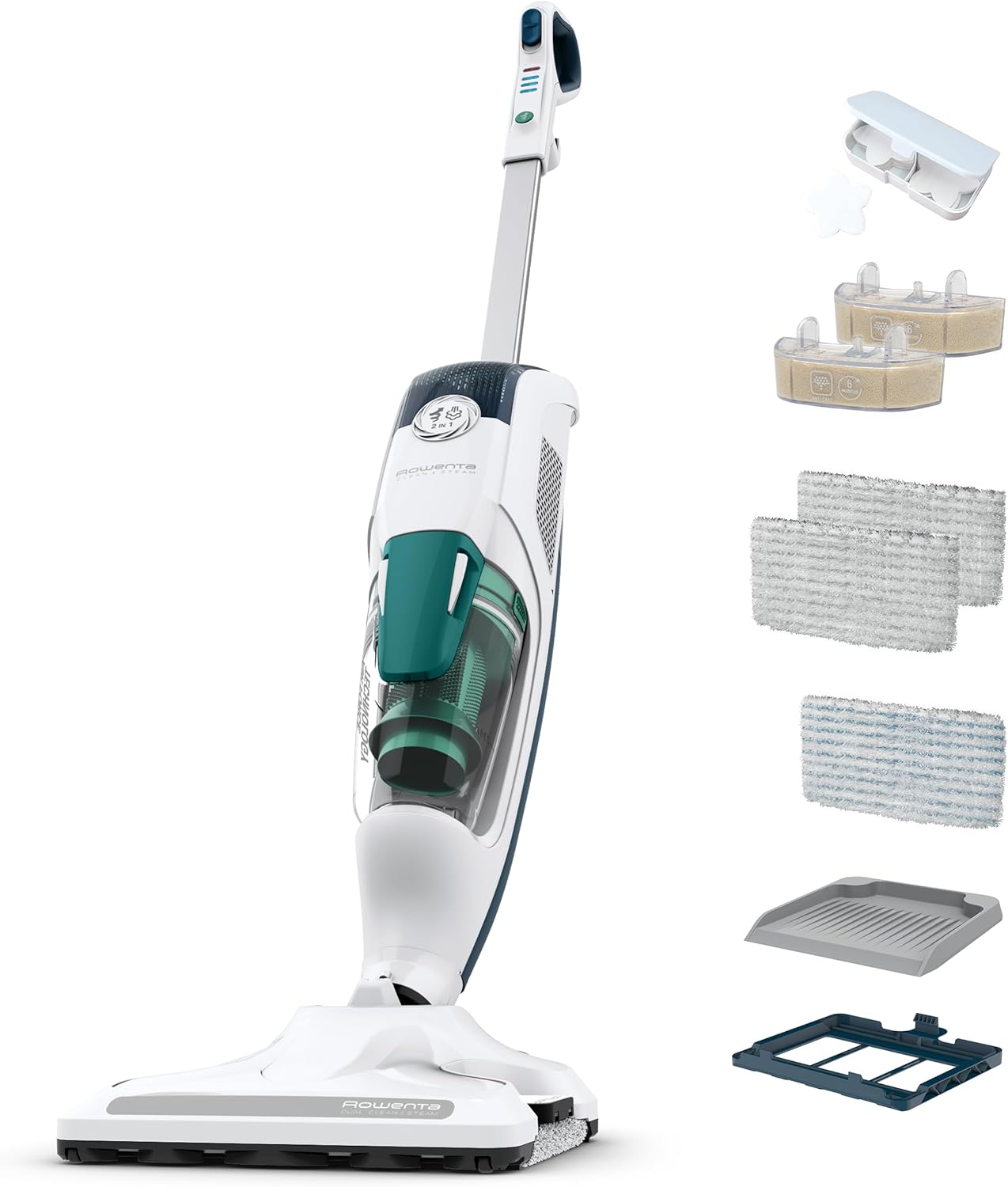 Rowenta Clean & Steam Revolution RY7757WH - Nettoyeur Vapeur 2-en-1 Aspire et Lave Tous Sols