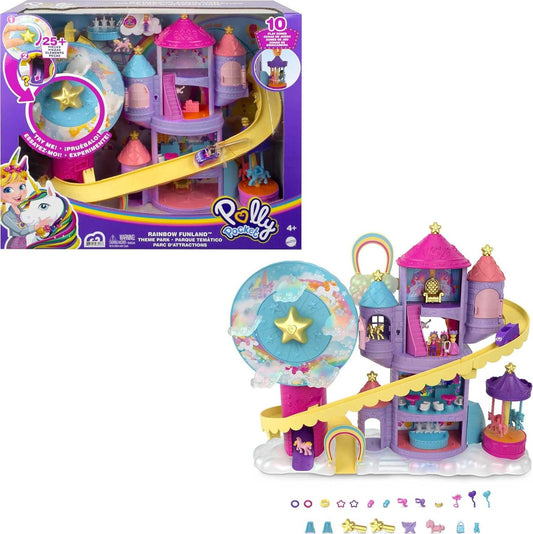 Polly Pocket Lunapark Arc-en-Ciel avec 3 manèges GYK44