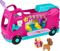 Fisher-Price Coffret Little People Barbie Camping-Car Transformable avec lumières Musicales et 2 Figurines HYR86
