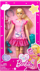 Barbie - Ma Première, Poupée pour Tout-Petits, Ma Première Poupée Malibu, 34 Cm, Blonde avec Chaton en Peluche, Accessoires, Corps Doux Et Flexible, Jouet Enfant, Dès 3 Ans, Hll19
