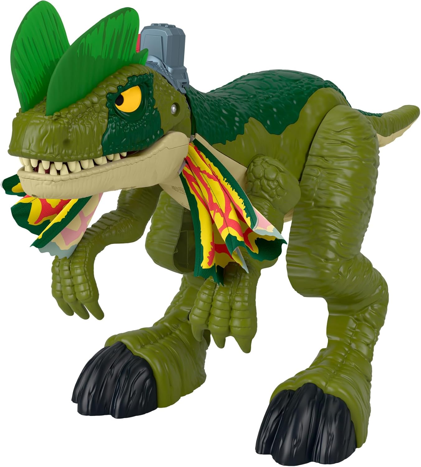 Fisher-Price Jouet dinosaure Imaginext Jurassic World Dilophosaurus, figurine de plus de 40 cm avec effets lumineux et sonores, pour les enfants à partir de 3 ans, HVY16