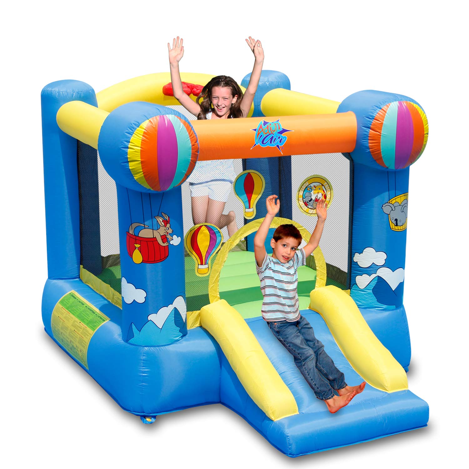 Happy Hop 9070N Action Air Balloon - Château Gonflable avec Toboggan et Souffleur Inclus