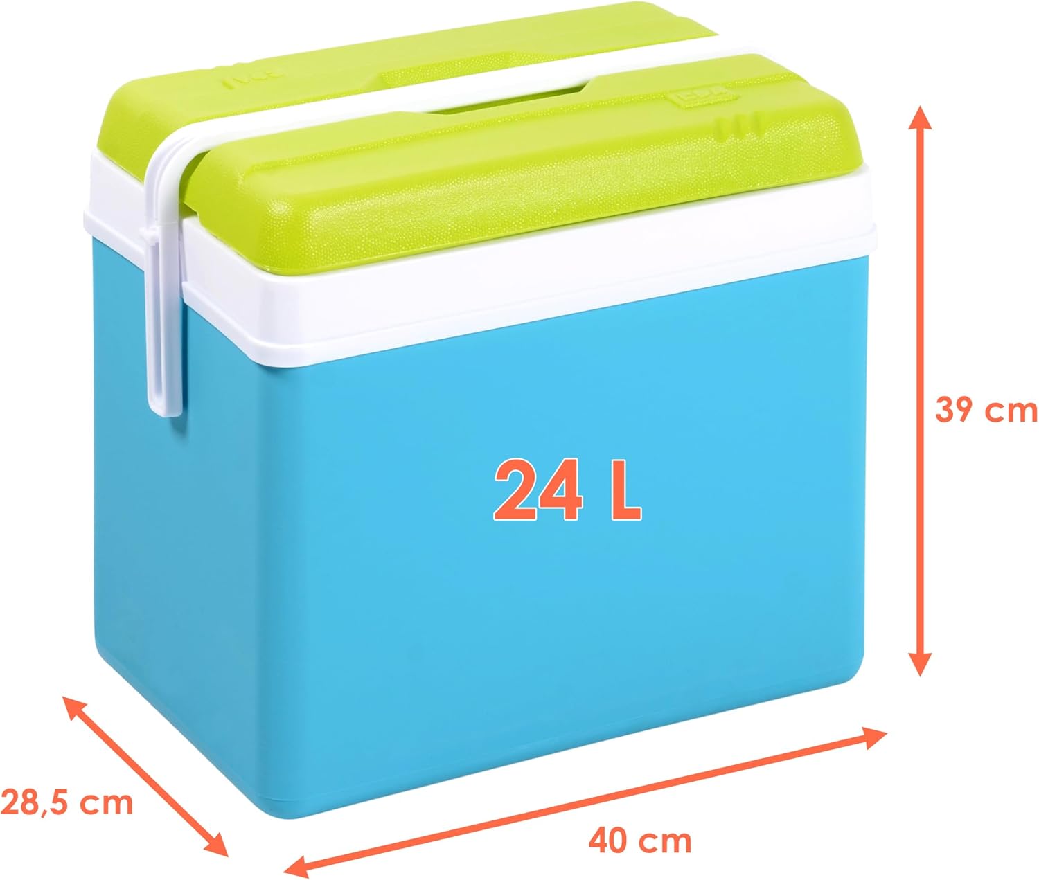 Glacière en plastique 24 l – Turquoise – pour camping, pique-nique, festival, jardin