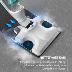 Rowenta Clean & Steam Revolution RY7757WH - Nettoyeur Vapeur 2-en-1 Aspire et Lave Tous Sols