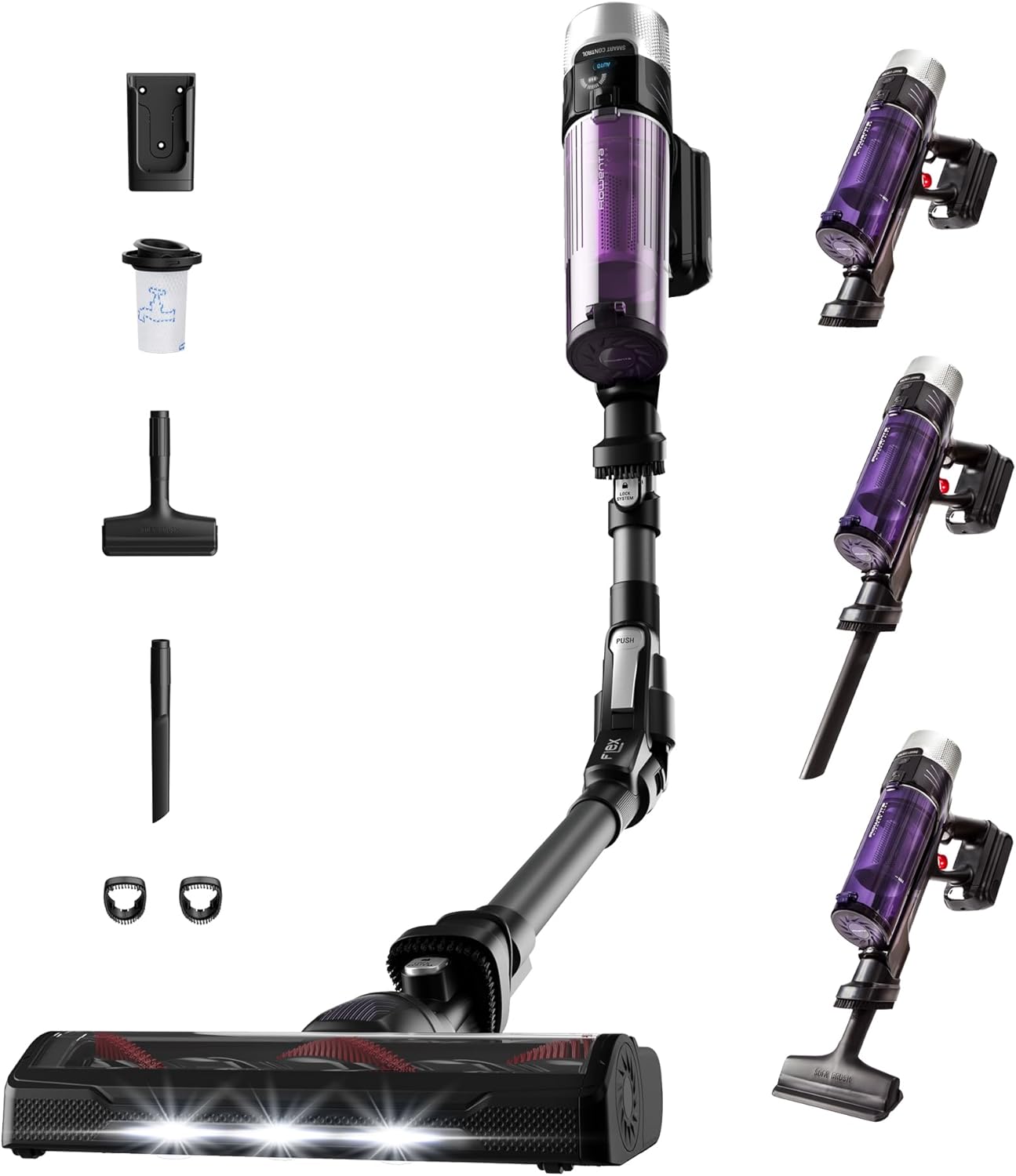 Rowenta X-Force Flex 9.60 Allergie Aspirateur balai sans fil, Filtration Anti-Allergènes, Puissant 100AW, Ultra Léger, Autonomie 45min RH2038WO