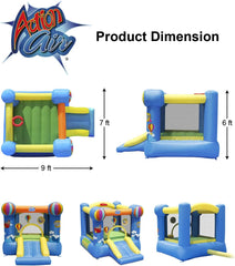 Happy Hop 9070N Action Air Balloon - Château Gonflable avec Toboggan et Souffleur Inclus
