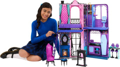 Monster High Hôtel Bouh-Tique, Maison de poupée Pliable avec Surprises effrayantes dans Chaque Chambre et Plus de 13 éléments Dont Meubles et Accessoires , JBF16