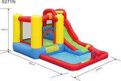 Happy Hop Jump & Splash 9271N - Château Gonflable avec Toboggan et Canon à Eau