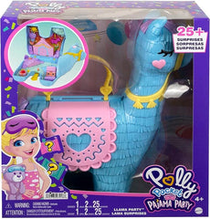 Polly Pocket Grand Coffret Lama Surprises Soirée Pyjama, 25 Surprises (Dont 2 Mini-Figurines), thème Camping de Luxe/soirée Pyjama, Jouet Enfant, Dès 4 Ans, HHX74