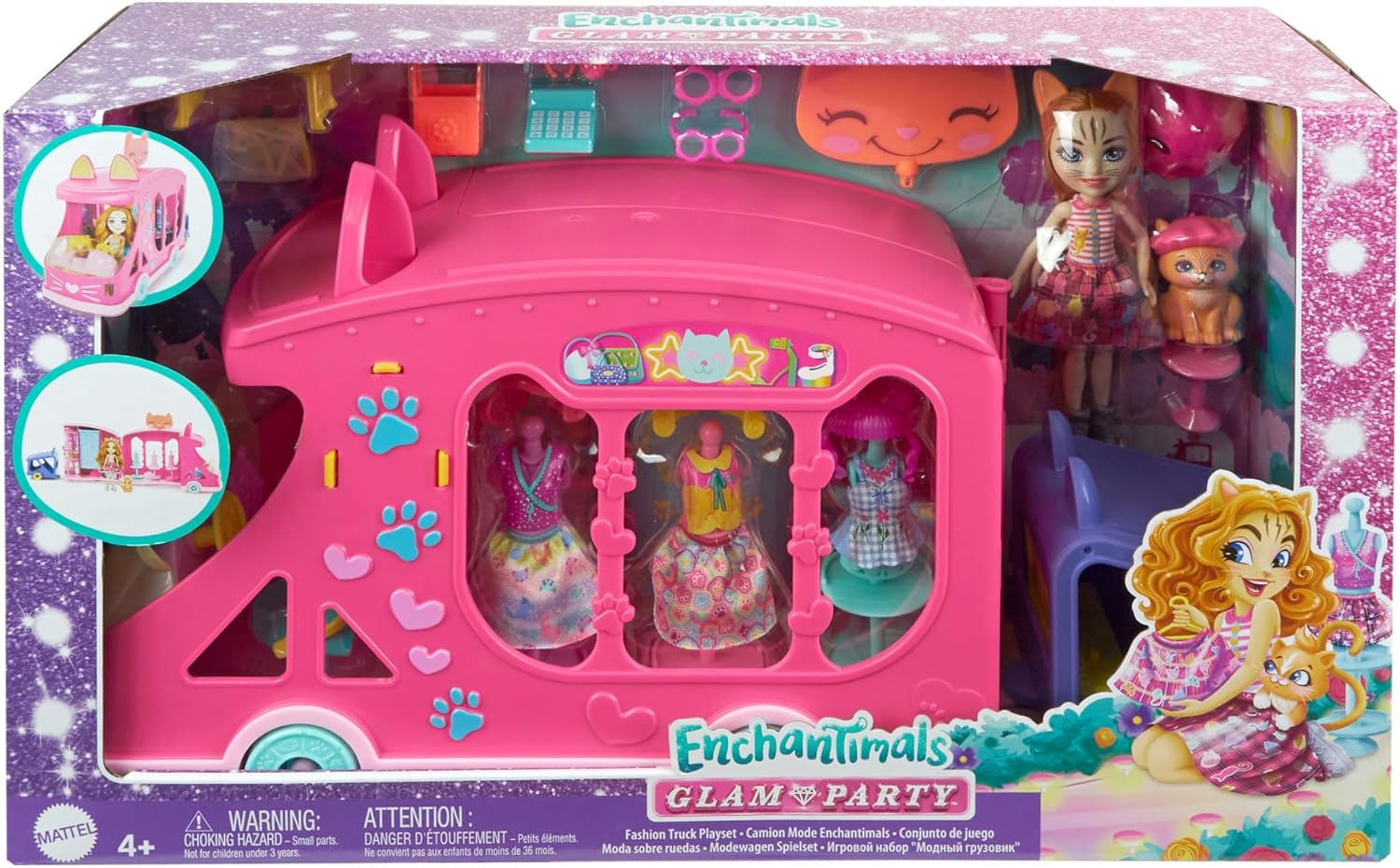 Enchantimals Coffret Camion Mode Avec Poupée 15 Cm Et Figurines  HPB34