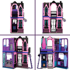 Monster High Hôtel Bouh-Tique, Maison de poupée Pliable avec Surprises effrayantes dans Chaque Chambre et Plus de 13 éléments Dont Meubles et Accessoires , JBF16