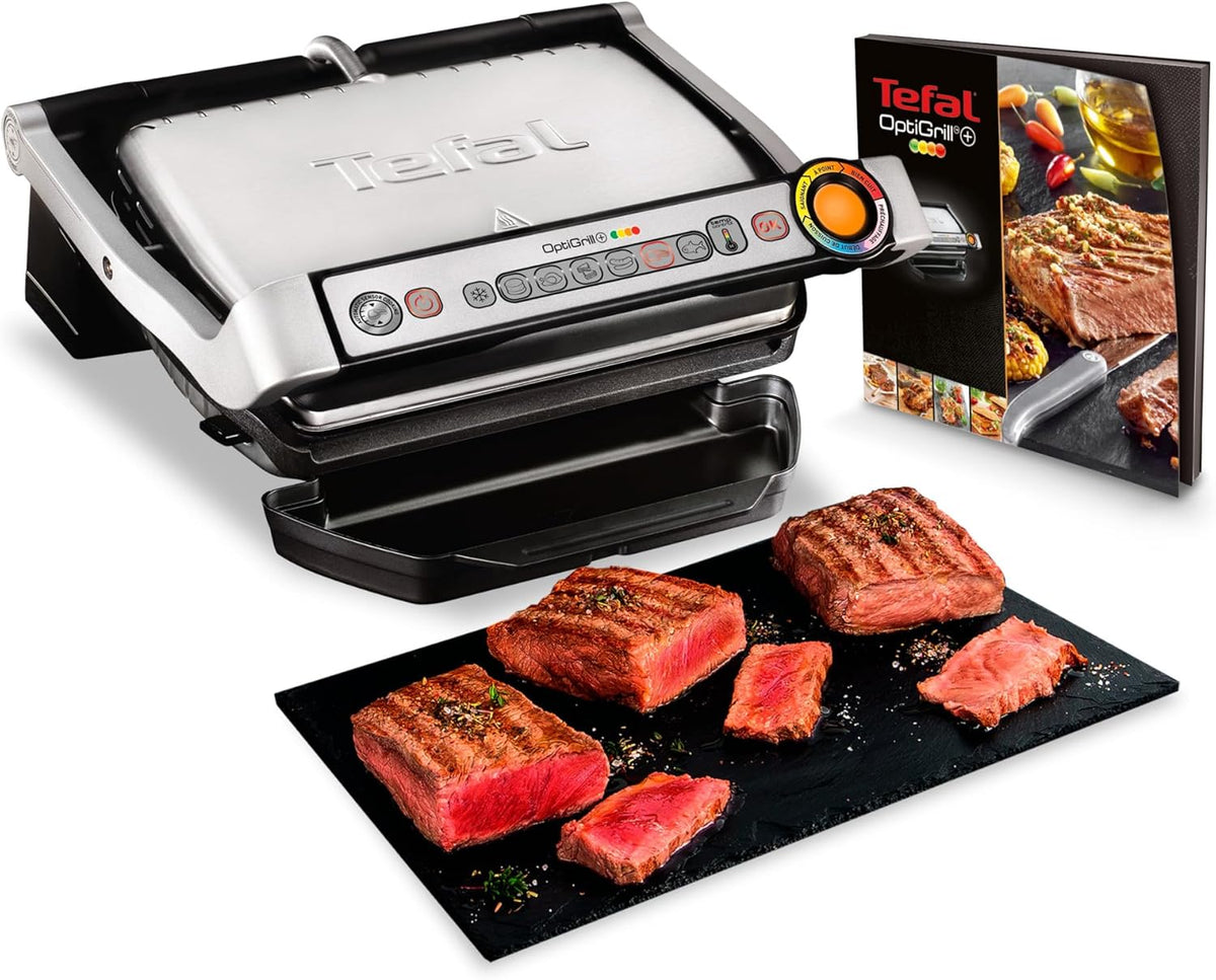 Tefal OptiGrill+ GC712D12 - Grill Électrique Inox 6 Programmes