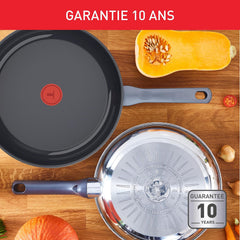 Tefal Duetto On G766S334 - Set 3 Poêles Inox 20/24/28 cm Antiadhésives Induction