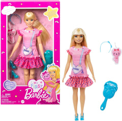 Barbie - Ma Première, Poupée pour Tout-Petits, Ma Première Poupée Malibu, 34 Cm, Blonde avec Chaton en Peluche, Accessoires, Corps Doux Et Flexible, Jouet Enfant, Dès 3 Ans, Hll19
