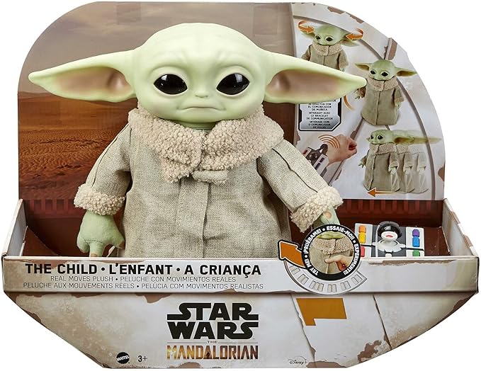 Mattel Disney Star Wars Le Mandalorien, Bébé Yoda Peluche Animée L’Enfant Radiocommandé Avec Mouvements Et Sons, Jouet Interactif Avec Bracelet Télécommandé, Jouet pour Enfant de 3 ans et Plus, GWD87